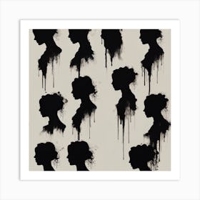 Silhouettes Of Women Art Print