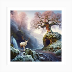 Deer In The Forest 45 Art Print