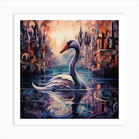 Swan In The City Art Print