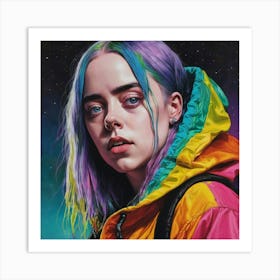 Colourfull girl portrait Art Print