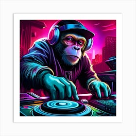 Dj Chimpanzee 1 Art Print