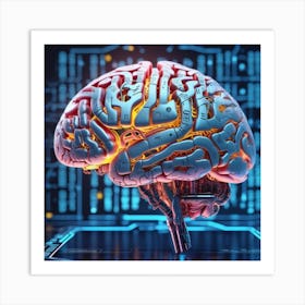 Artificial Intelligence Brain 65 Art Print