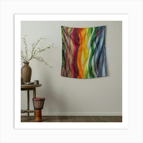 Rainbow Wavy Wall Tapestry Art Print