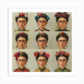 Aspects of Frida Kahlo in Avatars Art Print