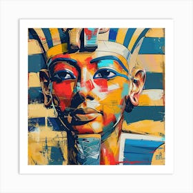 Khufu Pharao Egypt Ancient Oil Painting Art Print