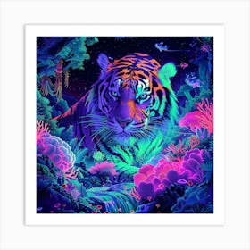 Psychedelic Tiger 7 Art Print