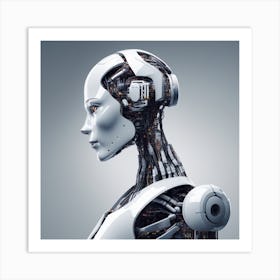 Portrait Of A Female Robot Art Print