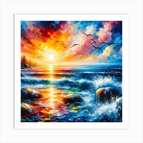 Sunset On The Sea 1 Art Print