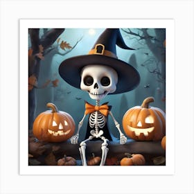 Halloween Skeleton Art Print