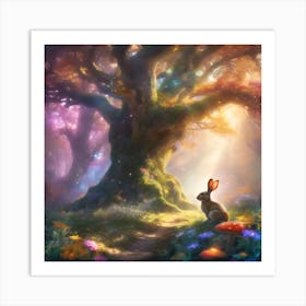 Woodland Rabbit by the Enchanted Oak Art Print