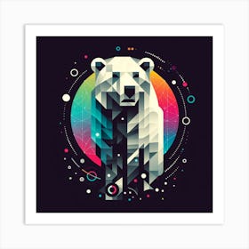 Geometric Art Polar bear 3 Art Print