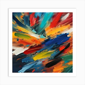 Brush strokes abstract art Art Print