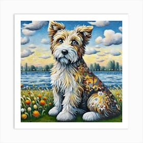 Dog In The Garden Art Print