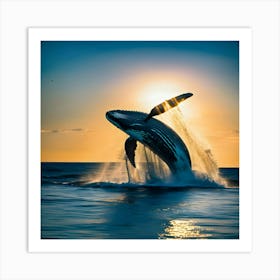 Humpback Whale Jumping 1 Art Print