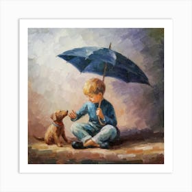 Boy And His Dog Art Print