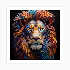 Colorful Lion 3 Art Print