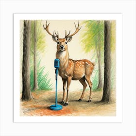 Deer In The Woods 113 Art Print