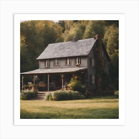 Farmhouse In The Woods Art Print