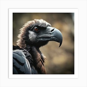 AI Close Up Portrait Vulture Art Print