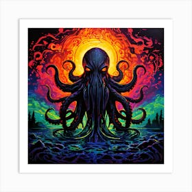 Psychedelic Cthulhu Art Print