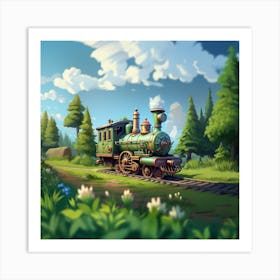 Train In The Forest Art Print