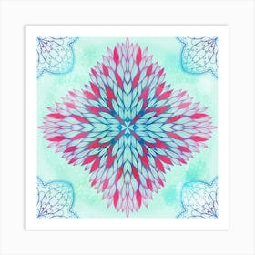 Hand Drawn Floral Mandala 11 Art Print