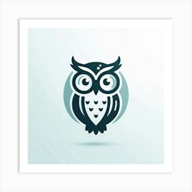 Owl On A White Background Art Print