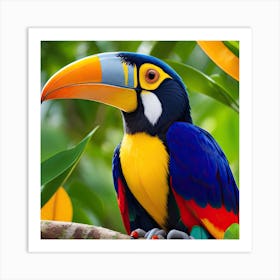 Toucan On A Tree Branch Art Print