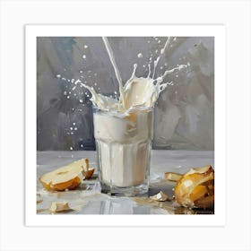 Milk splashing Art Print