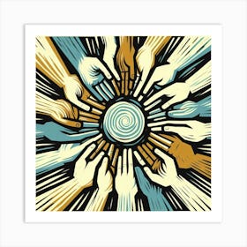 Circle Of Hands Art Print