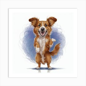 Dog With Paws Up Art Print