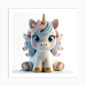 Unicorn 3d Model 4 Art Print