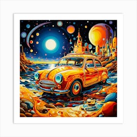 Car In Space Art Print