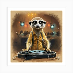 Meerkat Dj 7 Art Print