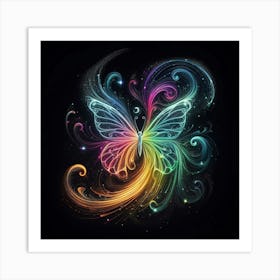 Neon colorfull wall art Art Print