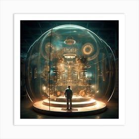 Clock In A Glass Dome Art Print