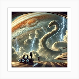 A Science Fiction Depiction Of Jupiter With Storm Art Print