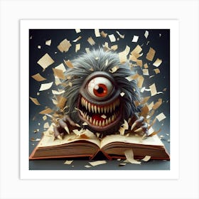 Monster In A Book 2 Art Print