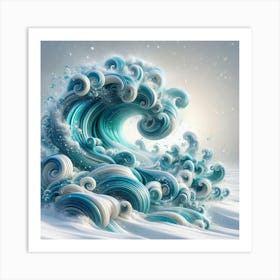 Wave In The Snow Art Print