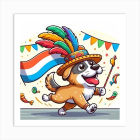 Dog In A Hat Art Print