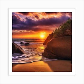 Sunset On The Beach 230 Art Print