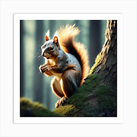 Squirrel In The Forest 203 Art Print