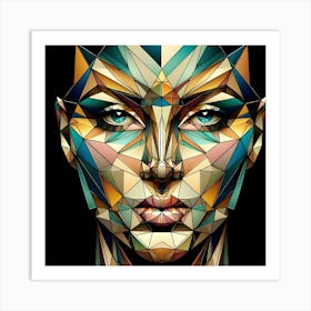 Abstract Geometric Face Of A Woman Art Print