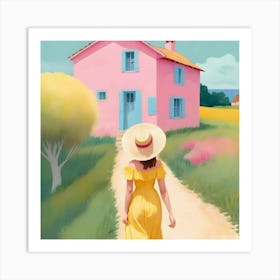 Pink House 1 Art Print