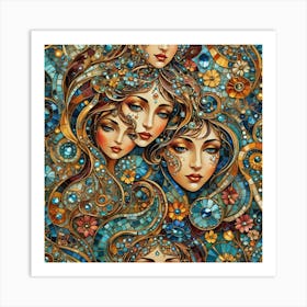 Women In Mosaic Art Print