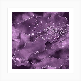 Purple Starry Agate Texture 03 1 Art Print