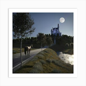 Horse On The Road Art Print