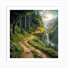 Path To The Waterfall Art Print