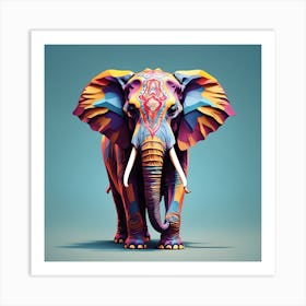 Colorful Elephant 4 Art Print