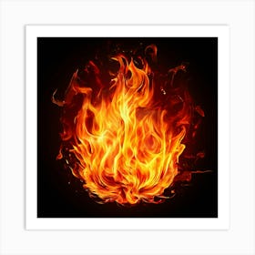 Vector Flames Heat Blaze Inferno Fiery Burning Ignite Combustion Ember Bonfire Passion I (3) Art Print